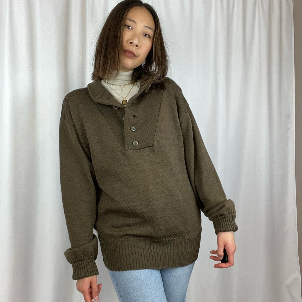 Military Henley Sweater